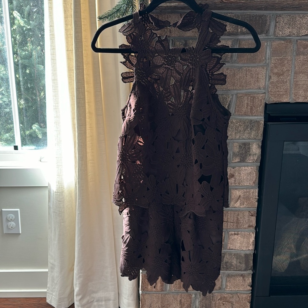 Saylor brown detailed romper size XS